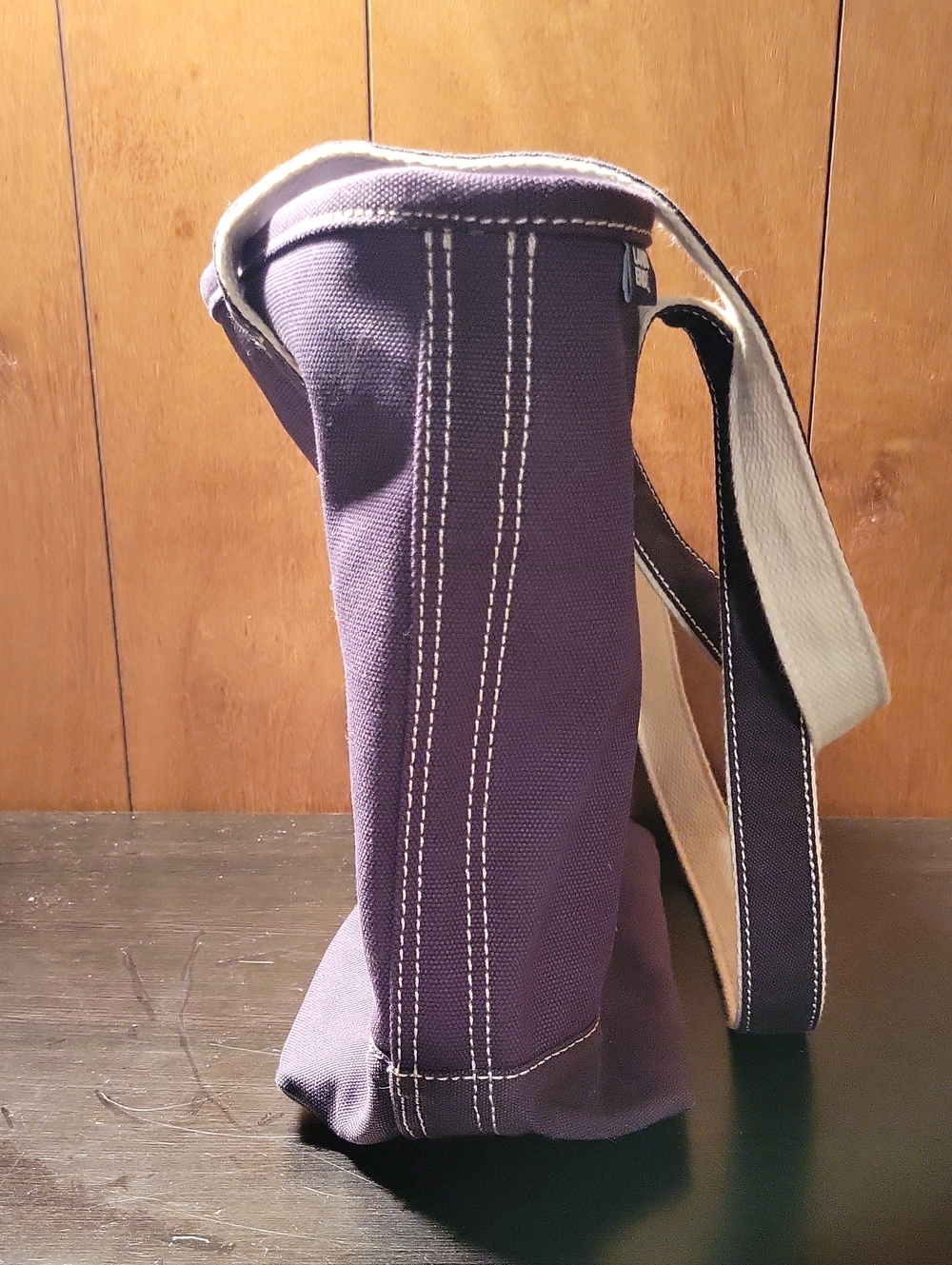 Lands' End Purple Canvas Tote with Contrast Straps - Picture 5 of 8